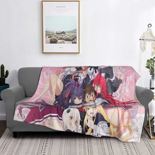 Cobija de franela Anime High School DxD Tojo Koneko - Suave y cálida para sala, sofá, pícnic