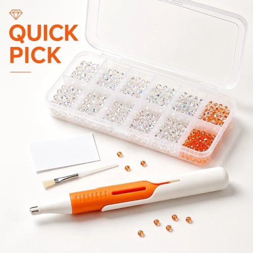 Dispenser per Diamanti Diamond Painting 2.8mm, Strumento Automatico per Perle Tonde Senza Cera per Principianti e Progetti Fai-da-te