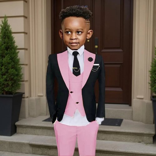 Traje formal para niño de 3 piezas para boda y fiesta, edad 2-16 años, smoking y blazer a medida
