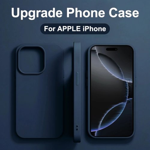 Ốp lưng silicone lỏng chính hãng cho iPhone 11/12/13/14/15/16 Pro Max Plus 16E, chống sốc, bảo vệ phía sau