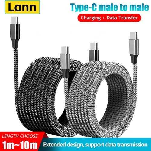 كابل شحن سريع PD 60W من USB-C إلى USB-C، 3م/5م/8م/10م، كابل بيانات تمديد لـ iPhone 15 Pro Max وHuawei وXiaomi وSamsung