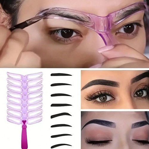 8 Pochoirs Sourcils Réutilisables, Kit de Mise en Forme des Sourcils, Gabarit de Maquillage Sourcils, 8 Styles pour Différentes Formes de Sourcils