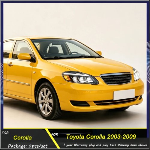 トヨタ カローラ 2003-2009 用 LEDヘッドライト プロジェクター3灯 デイライト付き フロントヘッドランプ