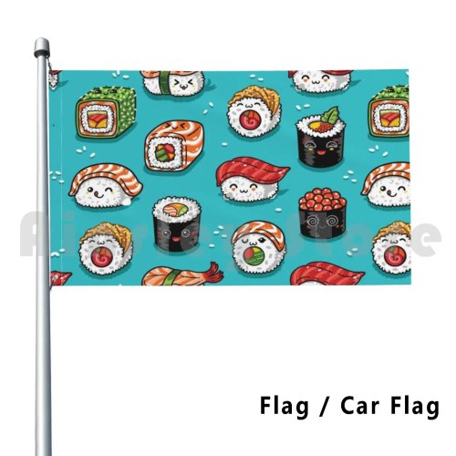 Bandierina per auto a forma di sushi - Design divertente, artistico e colorato