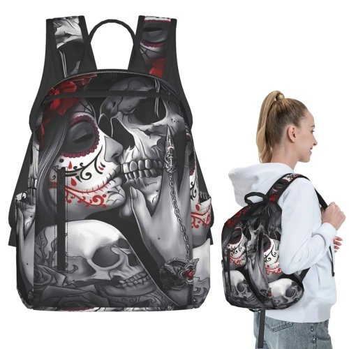 Zaino per bambini Catrina messicana Teschio di zucchero, Cartella scolastica con scomparto per laptop, per ragazzi e ragazze