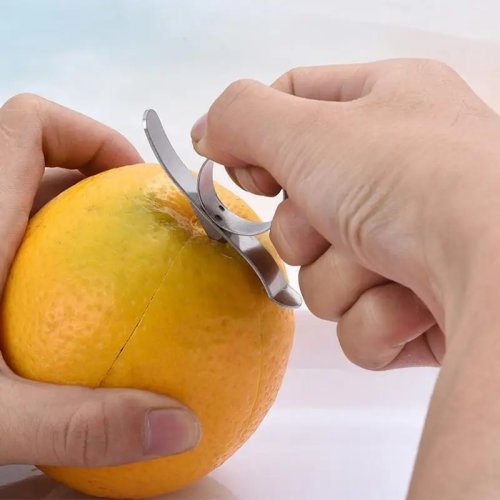 Éplucheur de fruits en acier inoxydable, coupeur de citron, ustensile de cuisine