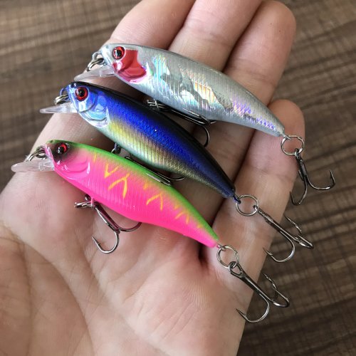 1 unidad Señuelo de pesca tipo minnow de hundimiento lento, 55 mm 4,5 g, Wobbler duro para lubina, lucio, trucha - estilo japonés