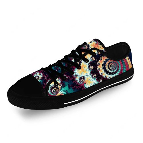 Ténis em lona com estampa 3D Fractal Dawn para homem e mulher - leves e respiráveis, casuais
