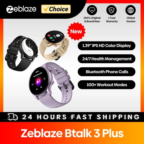 Smartwatch Zeblaze Btalk 3 Plus con llamadas de voz, pantalla HD de 1,39 pulgadas, rastreador de actividad para hombres y mujeres