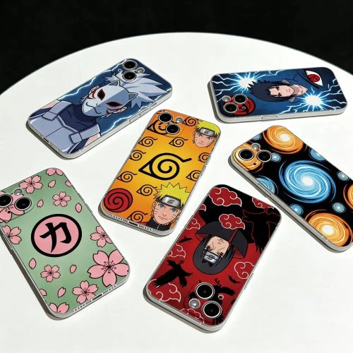 Casing HP Naruto Lucu Anti Guncang TPU Bening Ultra Tipis untuk iPhone 17 16 15 14 13 12 11 Pro Max Plus Mini