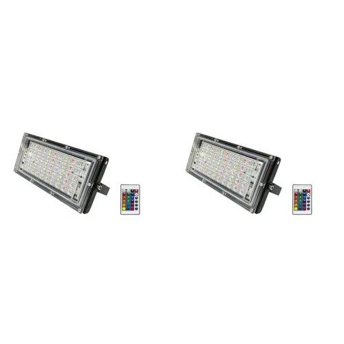 LED投光灯 RGB 50W リモコン付き 防水IP65 屋外用 ガーデンライト EUプラグ
