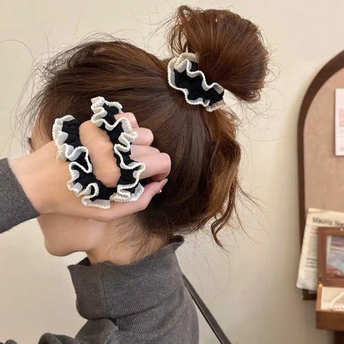 Elásticos de cabelo com bolinhas para mulher - Laços de elástico, atadores de rabo de cavalo, acessórios de cabelo (1 un.)
