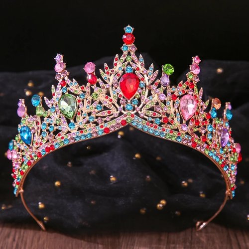 Tiaras e Coroas Vintage com Cristais para Mulher - Coroa de Noiva para Casamento, Tiara de Princesa para Festa de Aniversário, Jóias de Cabelo Presente