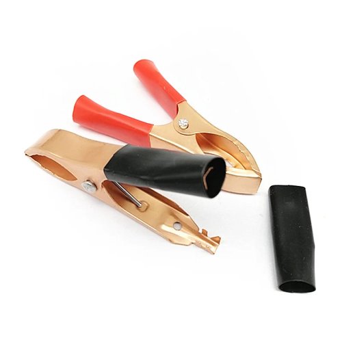 2 pezzi Pinze a coccodrillo 30A Rosse e Nere per Cavo di prova batteria auto, Connettore