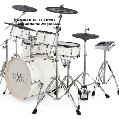 Set Drum Elektronik HXM XD-2000-KM Profesional - Putih, Sensasi Akustik