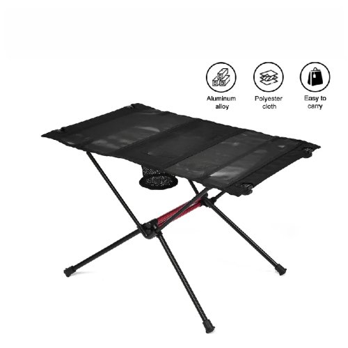 Tavolo da Campeggio Pieghevole Portatile con Portabicchieri e Tasca a Rete, Leggero per Picnic all'aperto, Escursioni, Viaggio, Spiaggia