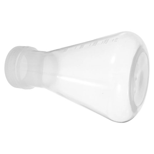Plastic Erlenmeyer-fles met deksel, 500 ml, wijde opening, duidelijke schaalverdeling, voor schoolwetenschapsexperimenten