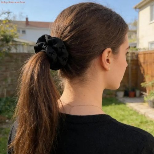 Chouchou à pois avec nœuds, haute élasticité, multicolore, pratique