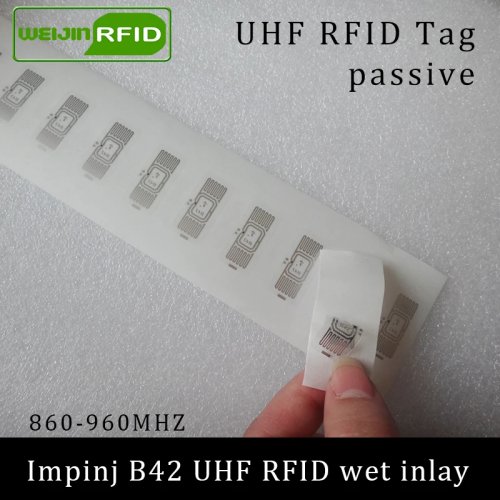 Etiqueta RFID UHF Impinj B42 Wet Inlay 860-960MHz EPC Gen2 etiqueta adesiva passiva