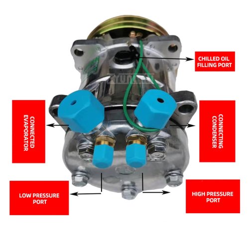 Compresor de aire 12V/24V para camiones y vehículos agrícolas 6670 6680 SD508 SD5H14 72239750