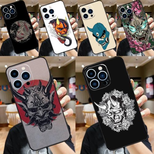 Japanse Oni Hannya Demon Mask Hoesje voor Xiaomi Redmi Note 15 Pro Plus 14 13 10 11 12, Cover voor Redmi 15C 15 13C 12C 14C 10C