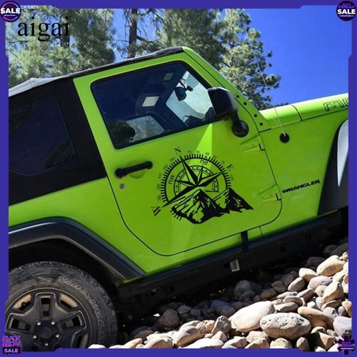 2Pcs Stiker Pintu Mobil Film Vinyl Dekorasi Kompas Anti Air Aksesoris Tuning Mobil SUV