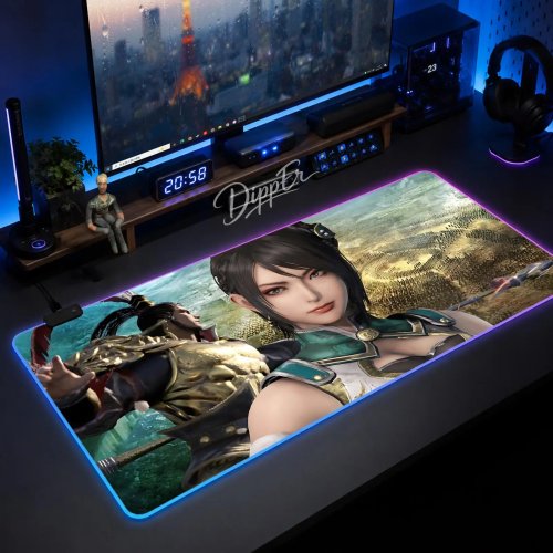 A-Dynasty Warriors Origins Bàn di chuột gaming cỡ lớn, đèn LED nền, chống trượt cao su, XXL