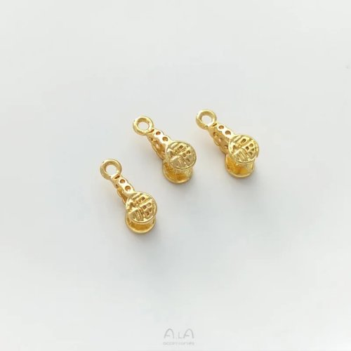 구리 18K 골드 컬러 펜던트 버클, 옥 스타일 DIY 쥬얼리 만들기용