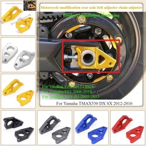 Tendicatena e tenditore cinghia per asse posteriore per Yamaha TMAX 530 DX SX 2012-16 FZ8 12-15 FZ1 06-15 YZF-R1