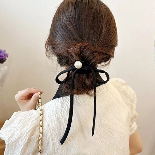 Ikat Rambut Scrunchie Pita dengan Simpul untuk Wanita, Karet Rambut Elastis, Aksesori Rambut (1pc)