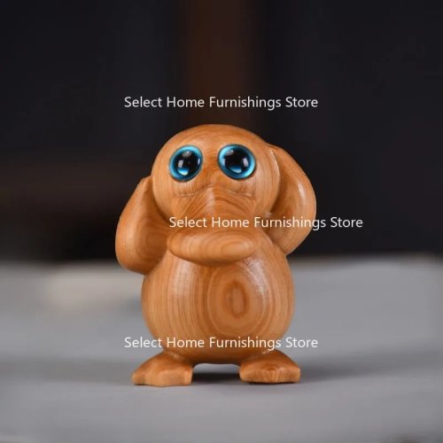 Figurilla de pato de madera de nogal negro, juguete creativo para oficina y mascota