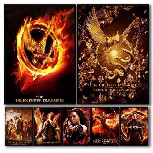 Hunger Games 3 Wandaufkleber - Selbstklebendes Filmplakat Deko für Schlafzimmer Wohnzimmer Zuhause HD Geschenk