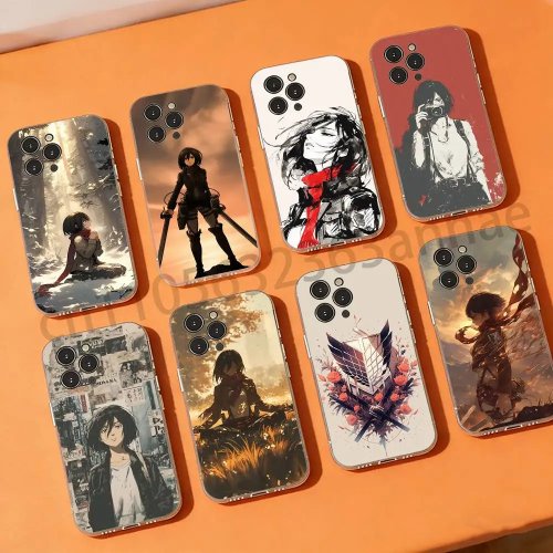 Coque de téléphone Mikasa Attack on Titan pour iPhone 17 16 15 14 13 12 11 Pro Max Plus, protection d'appareil photo de luxe, plastique