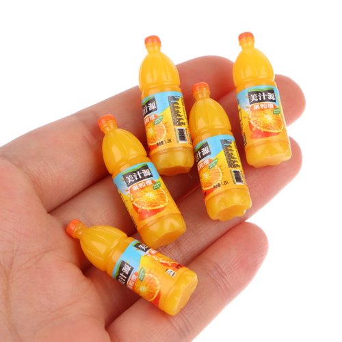 5 pezzi set di miniature 1:12 bibite alla frutta per casa delle bambole, accessori cucina, giocattolo