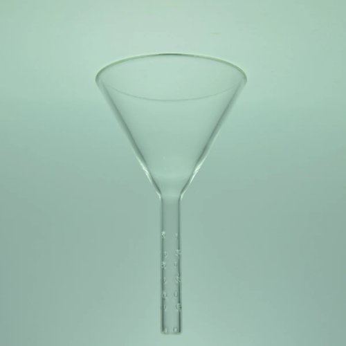 Glazen voertrechter, 60° zijkant, meergatsbuis, diameter 90 mm