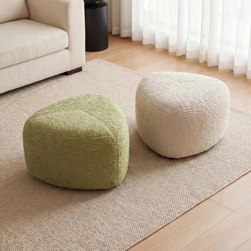 Banqueta Nórdica para Sala, Reposapiés Acolchado, Puf Moderno