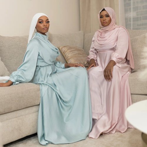 Elegante Avondjurk met Lange Mouwen, A-Lijn, Effen Kleur, voor Moslimvrouwen, op Maat