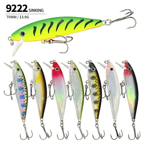 Isca Minnow Afundante 70mm 13,9g Wobbler de Lançamento Longo para Pesca de Praia e Barco – Isca Dura Artificial para Peixes Predadores