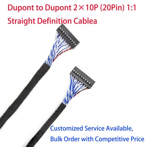 Cable LVDS de 20P Dupont a 20P Dupont, paso de 2.0mm, dual 8, cable adaptador universal para tarjeta controladora de pantalla LCD