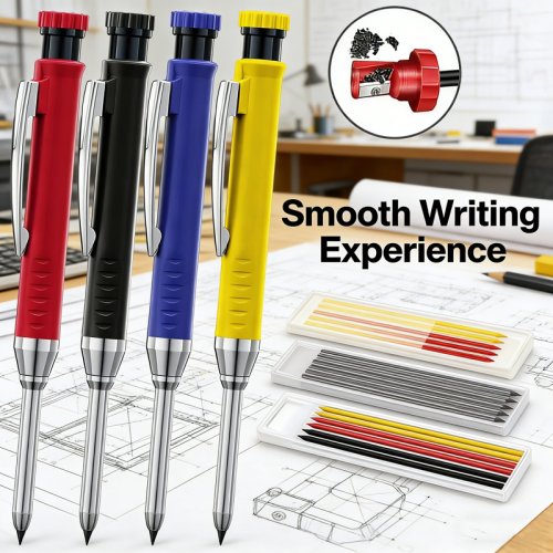 Bộ Bút Chì Cơ Khí Gỗ, Đánh Dấu và Vẽ Lỗ Sâu, Ngòi 2.8mm Bền Bỉ, cho Thợ Mộc và Kỹ Thuật