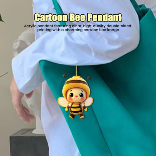 Cartoon-Bienen-Anhänger, handgefertigtes Acryl-Pendant für Schmuck und Deko