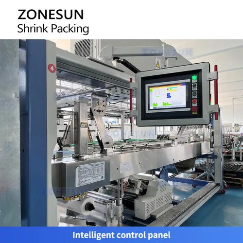 ZONESUN ZS-SPL7 آلة انكماش حراري أوتوماتيكية للزجاجات والعلب بفيلم PE