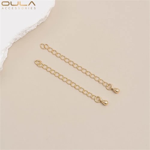 Catena di estensione placcata oro 14K, forma a cuore goccia, DIY bracciale collana catena di estensione