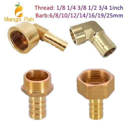 Raccord de tuyau en laiton à barbelures 6-25mm filetage BSP mâle/femelle