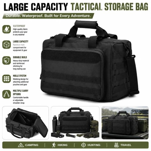 Sac tactique imperméable grande capacité - Organisateur d'équipement de plein air pour camping, randonnée et chasse