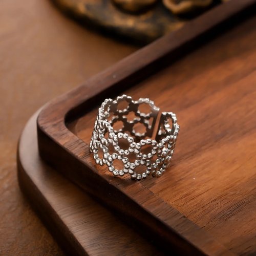 Ringe aus Edelstahl mit Goldfarbe, verstellbar, Vintage-geometrisch, Damen-Modeschmuck, Hochzeitsgeschenk