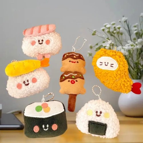 Porte-clés Sushi Peluche Mignon, Pendentif Sac à dos, Poupée Créative Cadeau