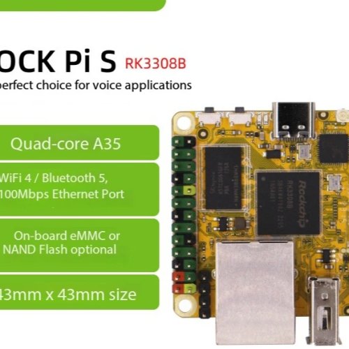 Computer a scheda singola ROCK Pi S (RK3308B) Quad Core, senza Wi-Fi/Bluetooth