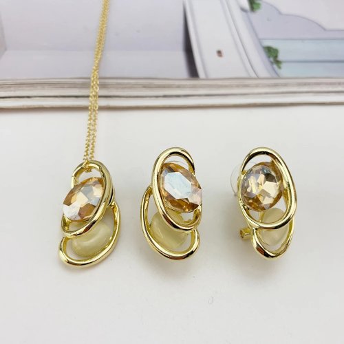 Nuovo set di gioielli classico piccolo per donna: ciondolo e orecchini KY25435