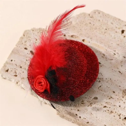 Jepit Rambut Mini Clip-On Fascinator Elegan untuk Pesta Bertema